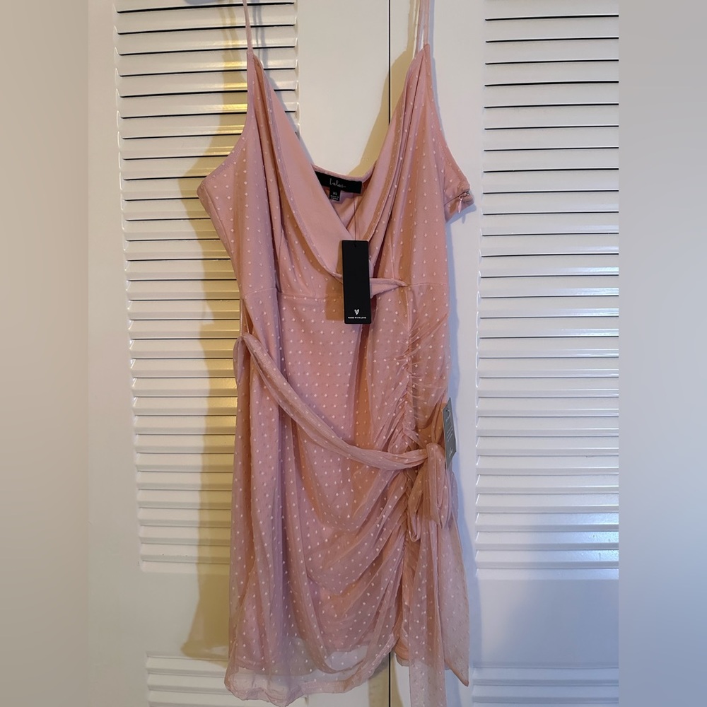 Baby pink bodycon dress